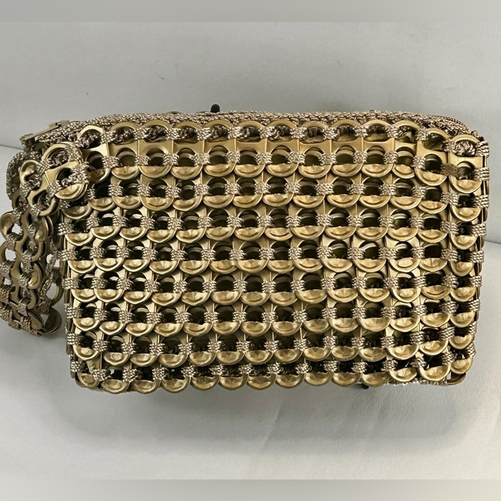 Hand Crocheted Recycled Soda Pop-top Wristlet Bag, 'Copper Bronze Eco Chic'